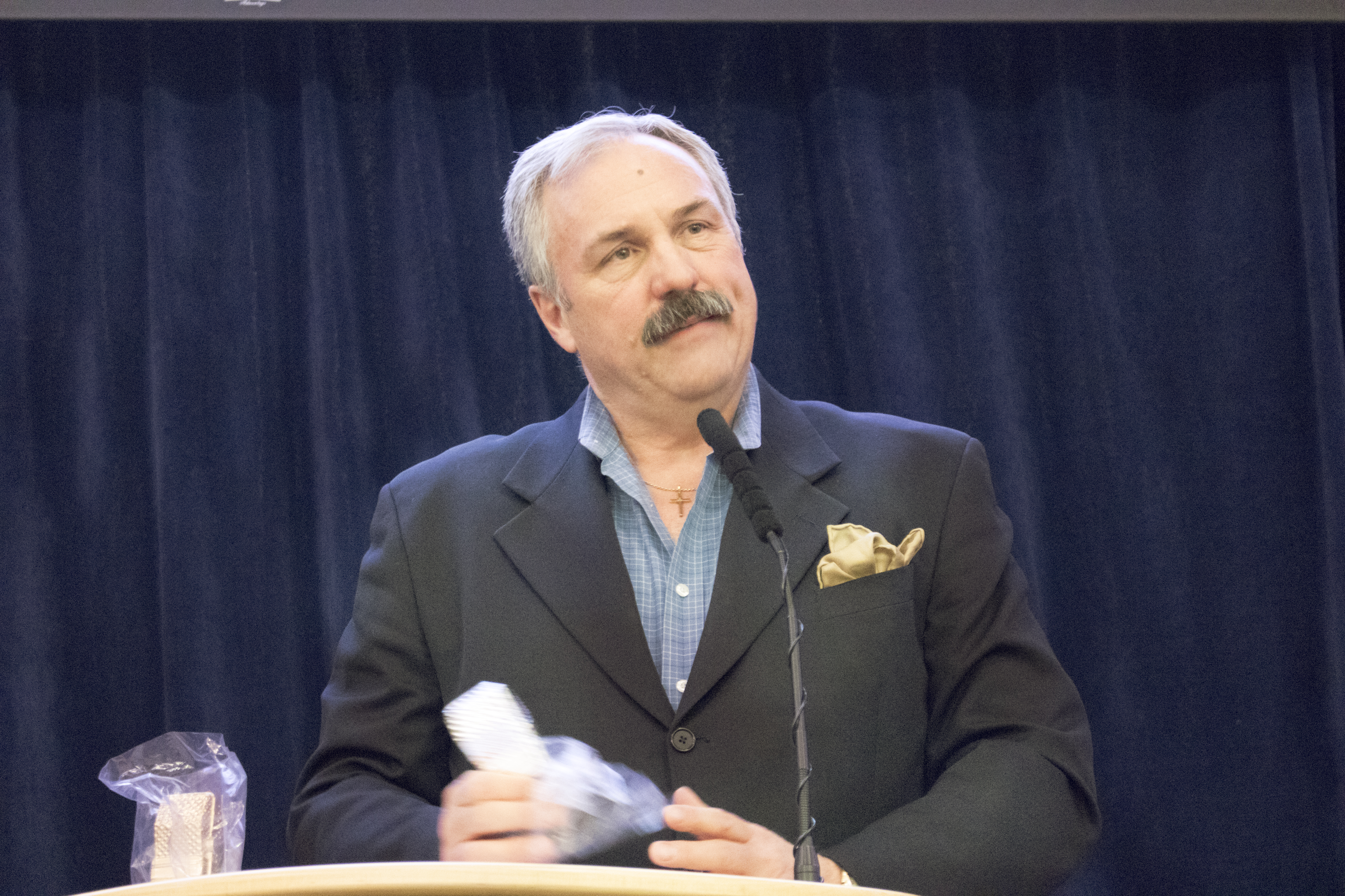 Keith Tyler accepting his Silver Mic Award